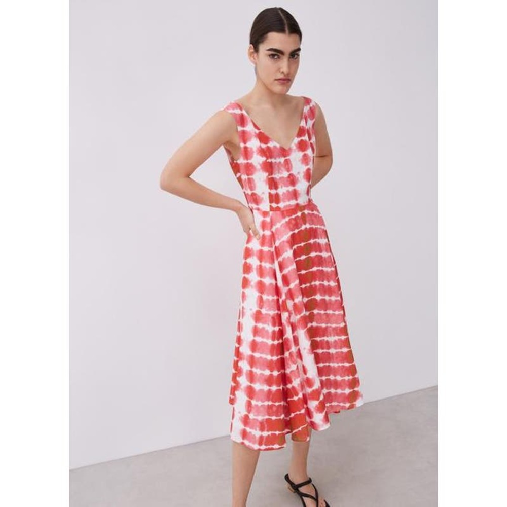 ADOLFO DOMINGUEZ Long Washed Linen Blend Dress Size 6